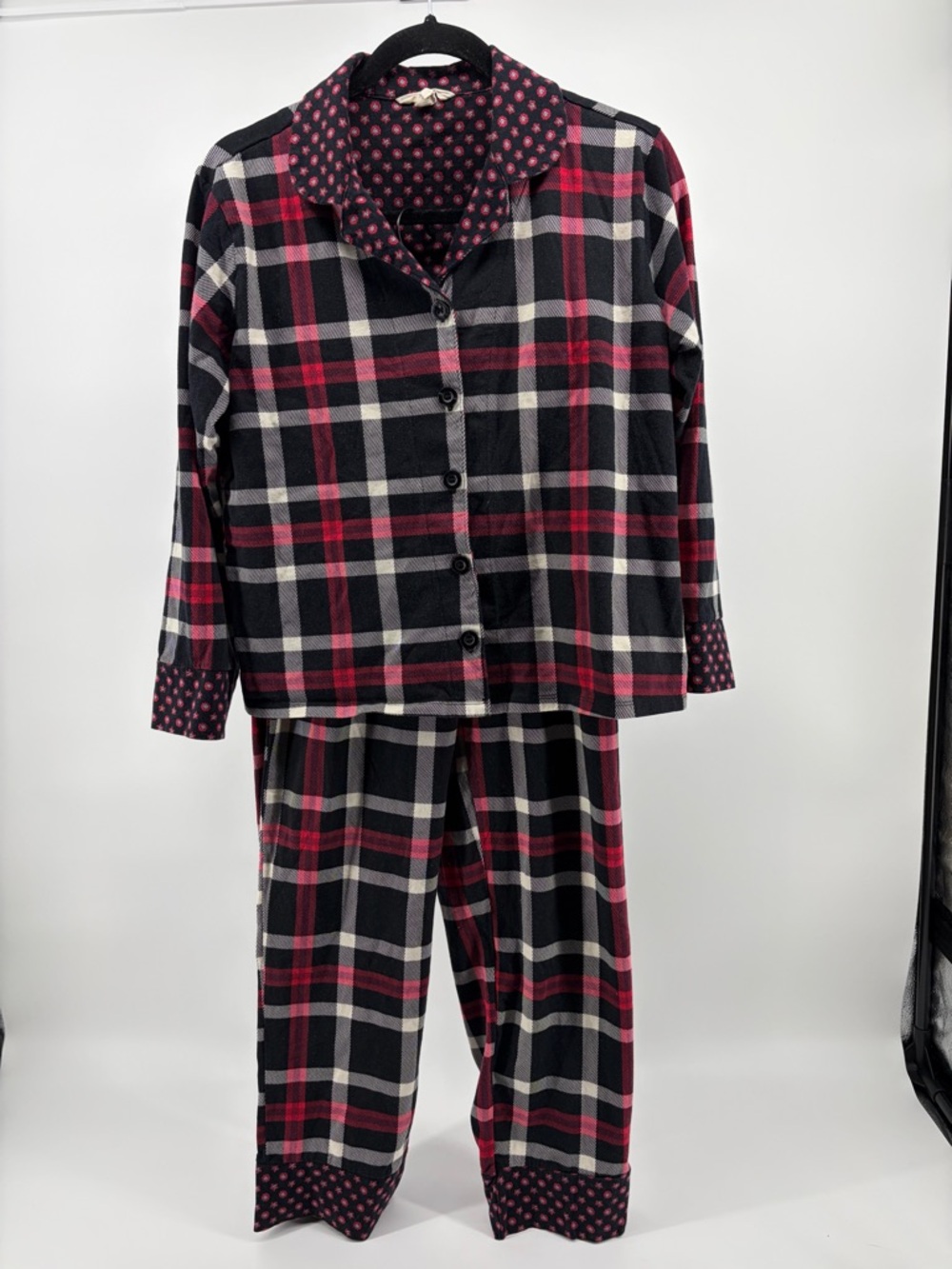 Vera Bradley Women's 2PC Plaid Pajama Set Red/Black Size Small Cotton‎ Blend